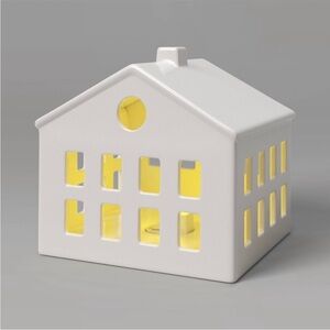 Ceramic LED Cottage House Christmas White - Threshold